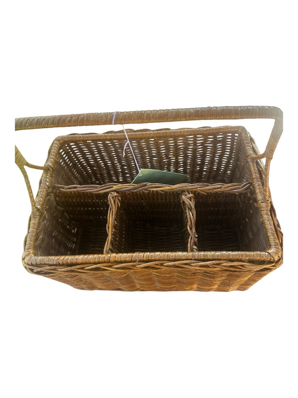 Woven Rattan Multi-Compartment Basket - Brown